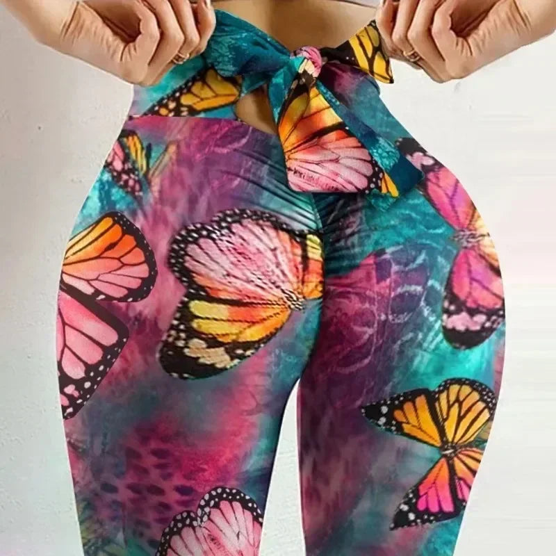High Waist Sexy Butterfly Printed Leggings Yoga Pants// Legging - GilloServ