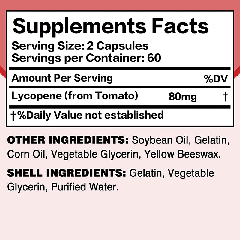 Lycopene Capsules - Promotes Prostate, Heart, Vision Health, Immune Support, Antioxidant - GilloServ