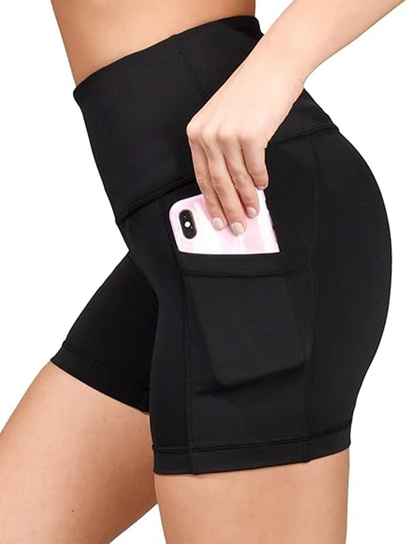 Fitness Shorts Yoga Pants with Pockets Sporty Leggings Active Wear for Women Comfortable Running Trousers - GilloServ