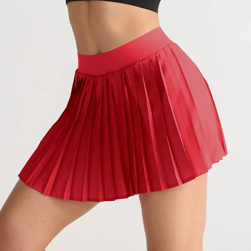 1pcs Women's Pleated Sports Skirts Gym Workout Sports Fitness High Waist Skirts Sexy Pocket Tennis Skirts Golf Running Pantskirt - GilloServ