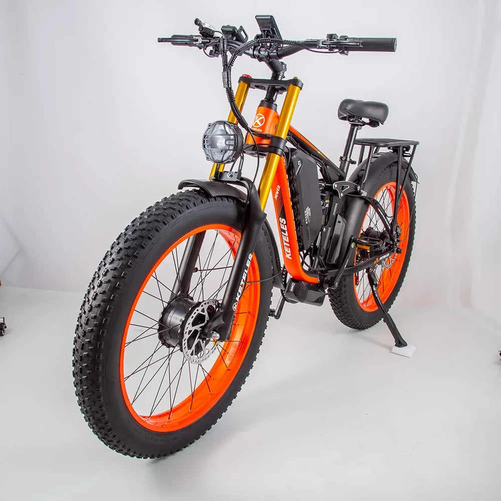 Electric Bike 2000W 48V 23AH 26inch Fat Tire Hydraulic brakes Ebike 21Speed Mountain Snow - GilloServ