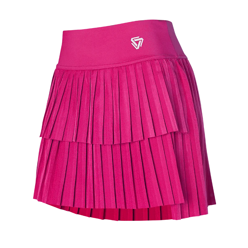 Women Sports Mini Pleated Skirt Golf Tennis Skirts High Waist Double Layer - GilloServ