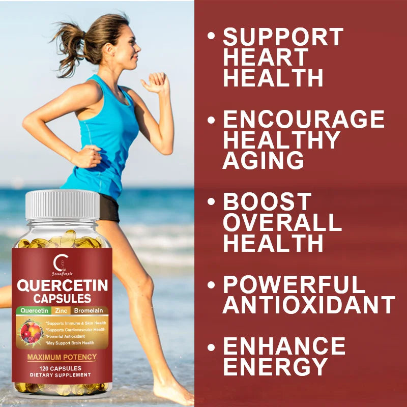 Quercetin Capsules Supplement Quercetin with Bromelain Capsule- Non-GMO - Gluten Free - Supports Overall Health & Well Being - GilloServ
