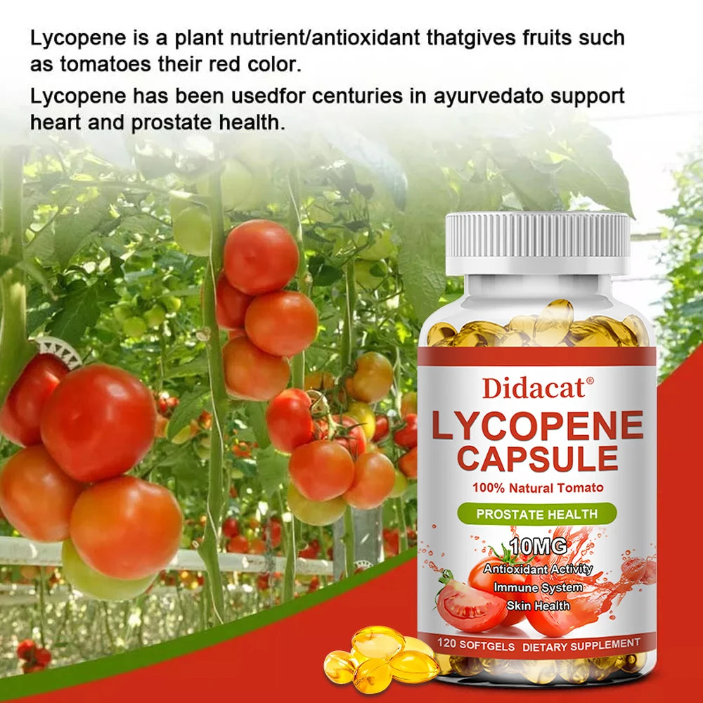 Lycopene Capsules - Prostate Health, Urinary Tract Health, Enhance Immunity,Tomato Extract,Gluten-Free - GilloServ