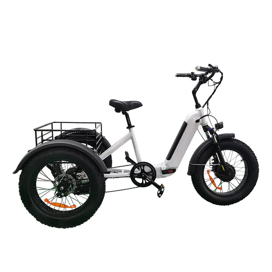 48V 500W Fat Tire Hub Motor 3 Wheel Foldable Electric Cargo - GilloServ
