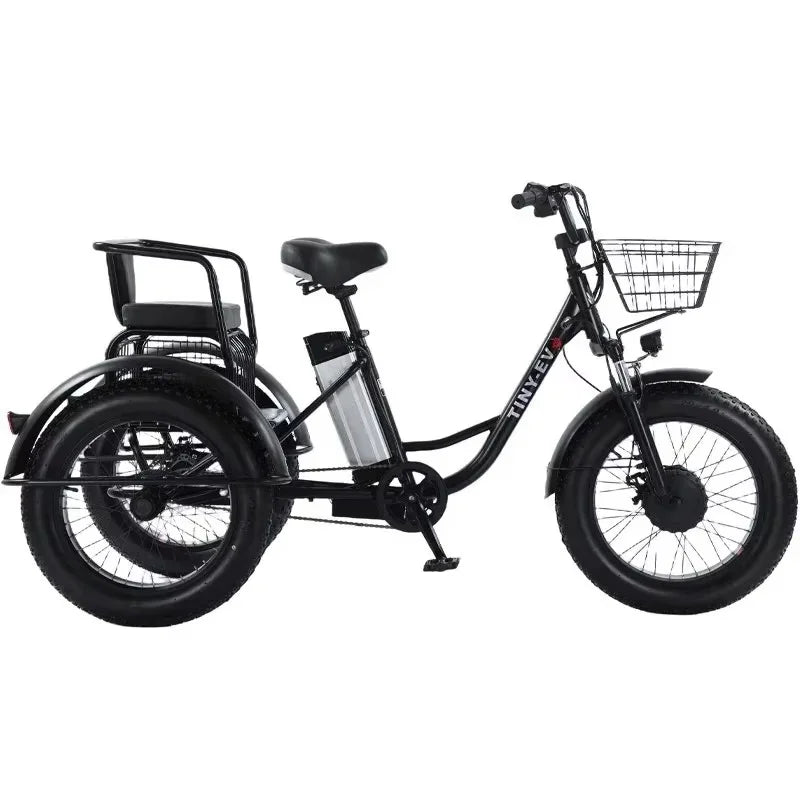 Fat Tire Electric Bicycle 20 Inch 3 Wheel Electric Adults Powerful 48V 500W Lithium Battery - GilloServ