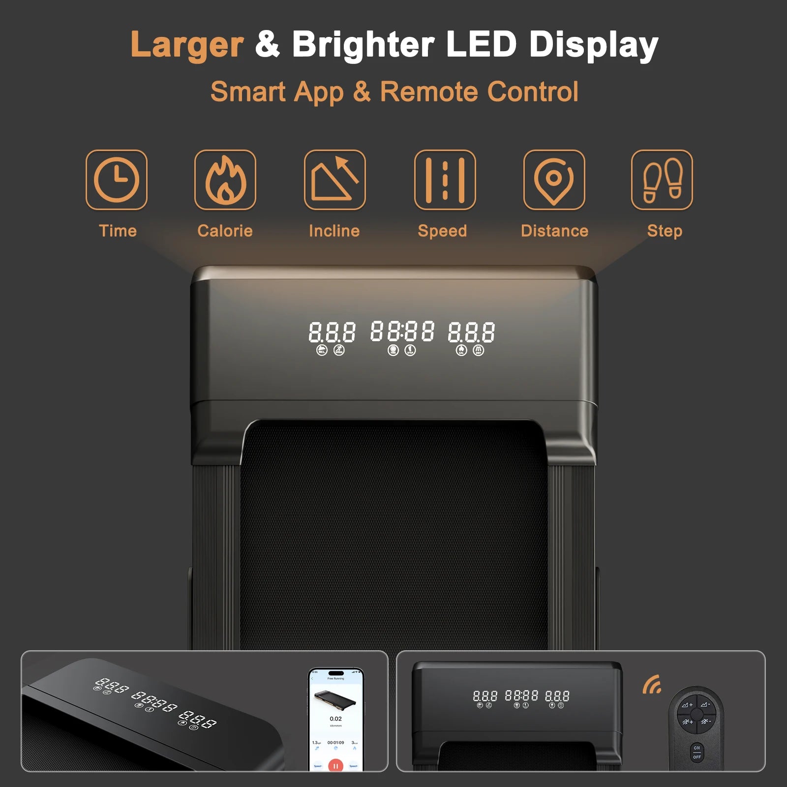 3.0HP Raceable Walking Pad Under Desk Treadmill with 9% Incline Adjustable Speed 1-6KM/H LCD Screen Display 136KG Load For Home - GilloServ