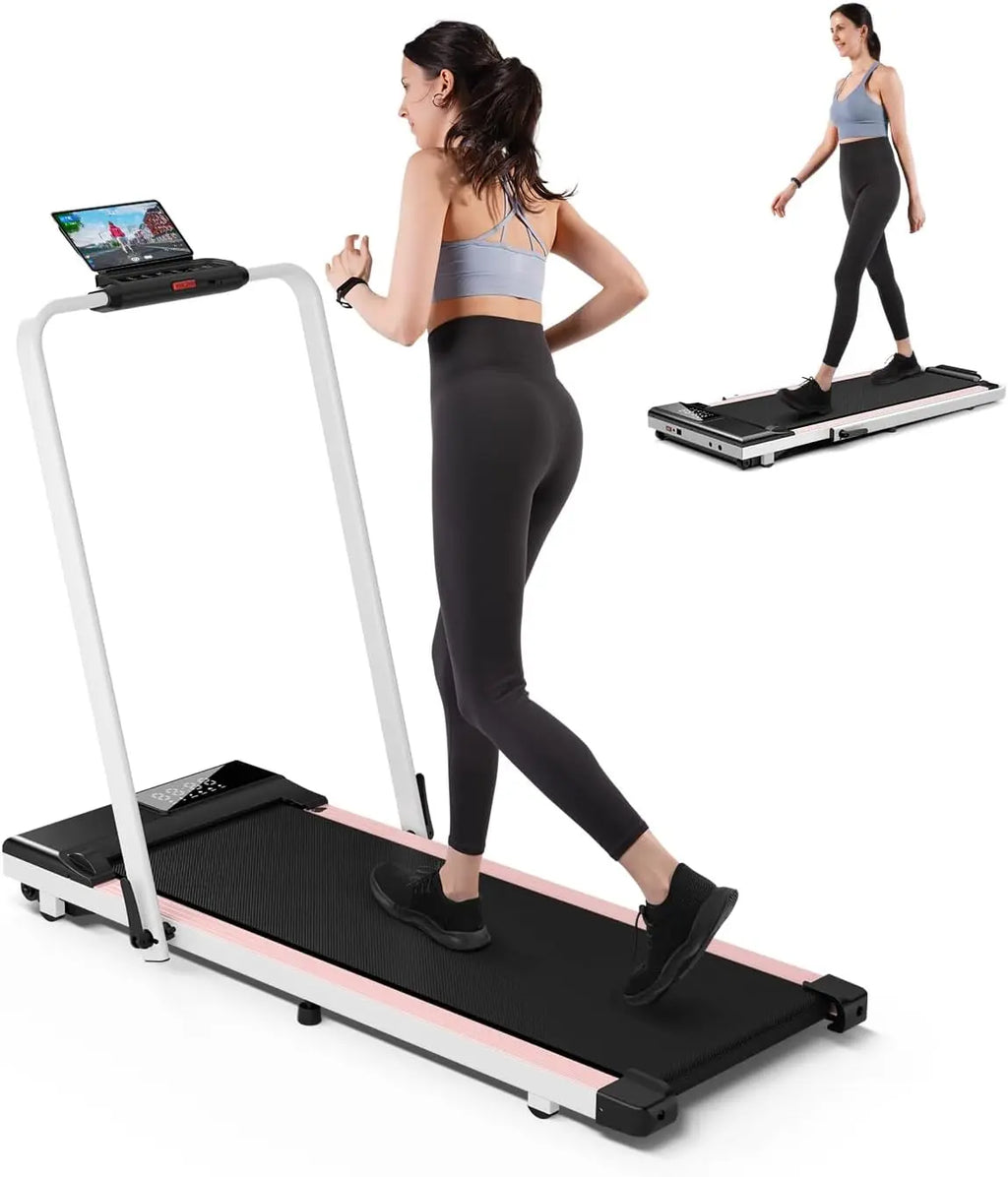 3 in 1 Under Desk Walking Pad Treadmill, 3.0HP Low Noise Portable for Home & Office, 300LBs Weight Capacity Folding With Remote - GilloServ