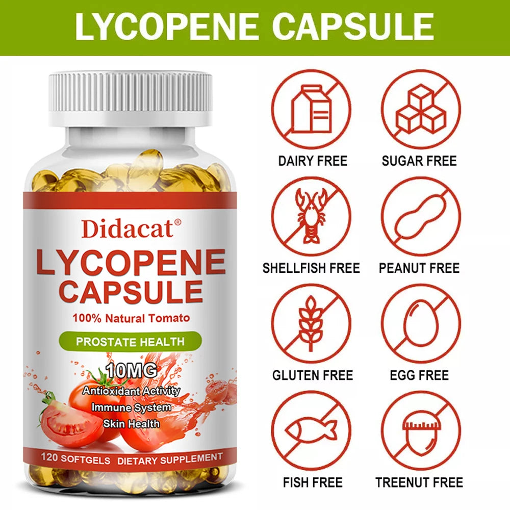 Lycopene Capsules - Prostate Health, Urinary Tract Health, Enhance Immunity,Tomato Extract,Gluten-Free - GilloServ