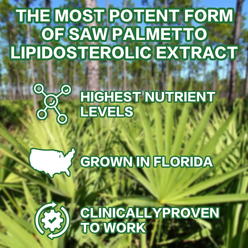 Saw Palmetto Capsules - with Pumpkin Seed Oil - Promotes Prostate Health, Urinary Tract Support, Reduces Hair Loss - GilloServ