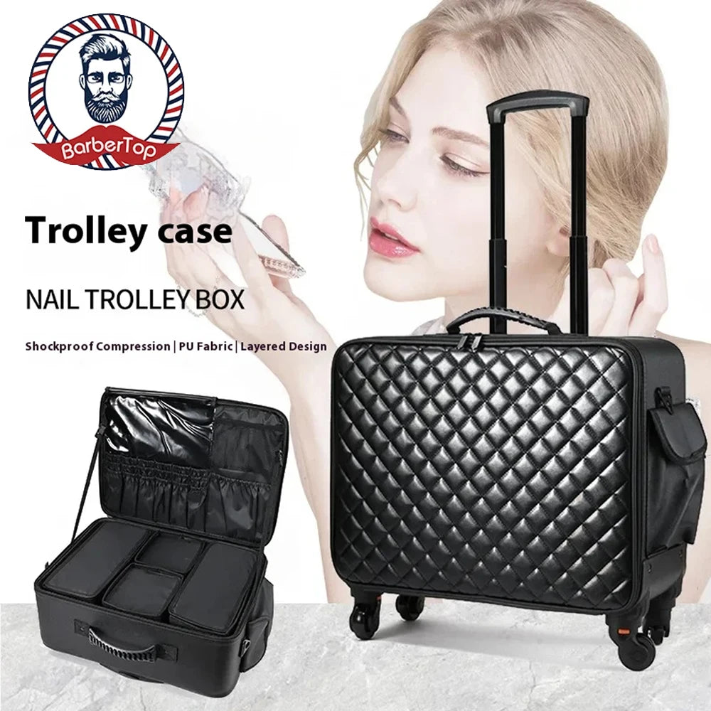 High quality briefcase Travel Makeup Bag Luggage Suitcase for Artists - GilloServ