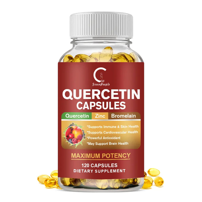 Quercetin Capsules Supplement Quercetin with Bromelain Capsule- Non-GMO - Gluten Free - Supports Overall Health & Well Being - GilloServ