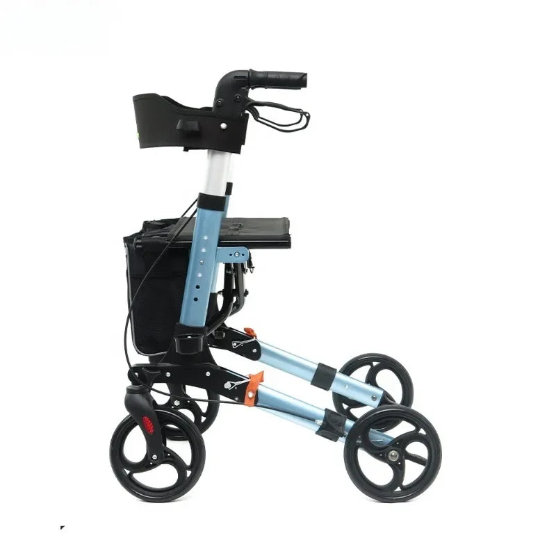 Aluminum Lightweight for Disable Adult Elderly Mobility Outdoor Walking Aids Folding Rollator Walker With Seat - GilloServ