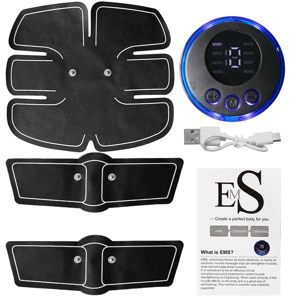 EMS Abdominal Muscle Stimulator Fitness ABS Arm Training Patches Muscle Exercise Wireless Weight Loss Men Women Home Gym Workout - GilloServ
