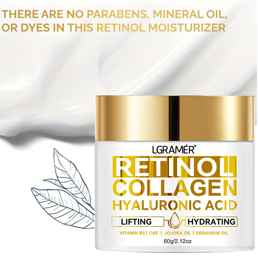 Retinol Face Cream Moisturizing Wrinkle Remover Collagen Hyaluronic Acid Creams Skin Care Cosmetic for Women&Men - GilloServ