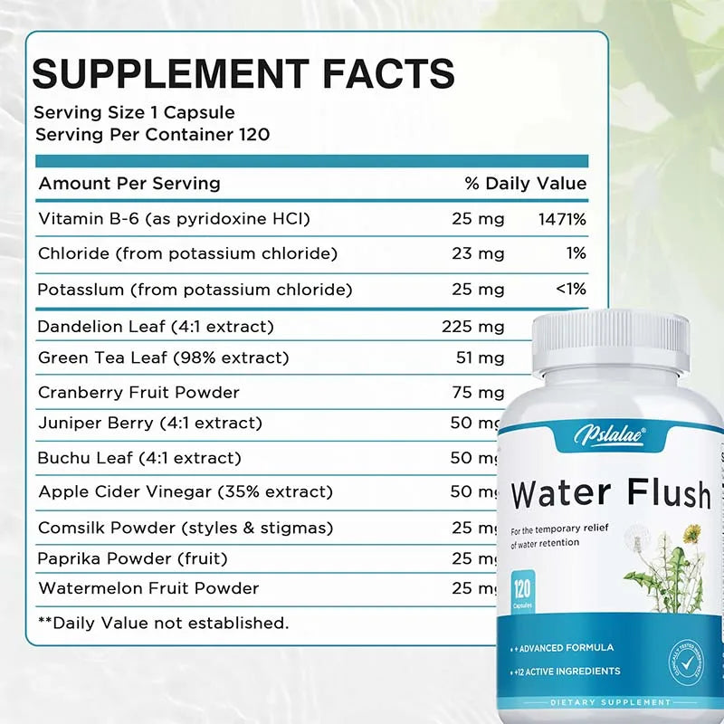 Diuretic Weight Loss Supplement Capsules - Relieves Bloating, Reduces Excess Water, Aids in Detoxification and Urinary Health - GilloServ