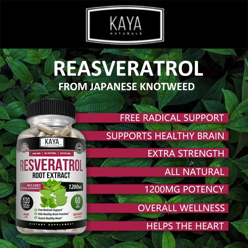 Resveratrol Capsules - Antioxidant Supplement To Support Circulatory Health and Overall Wellness,Promotes Cardiovascular Support - GilloServ