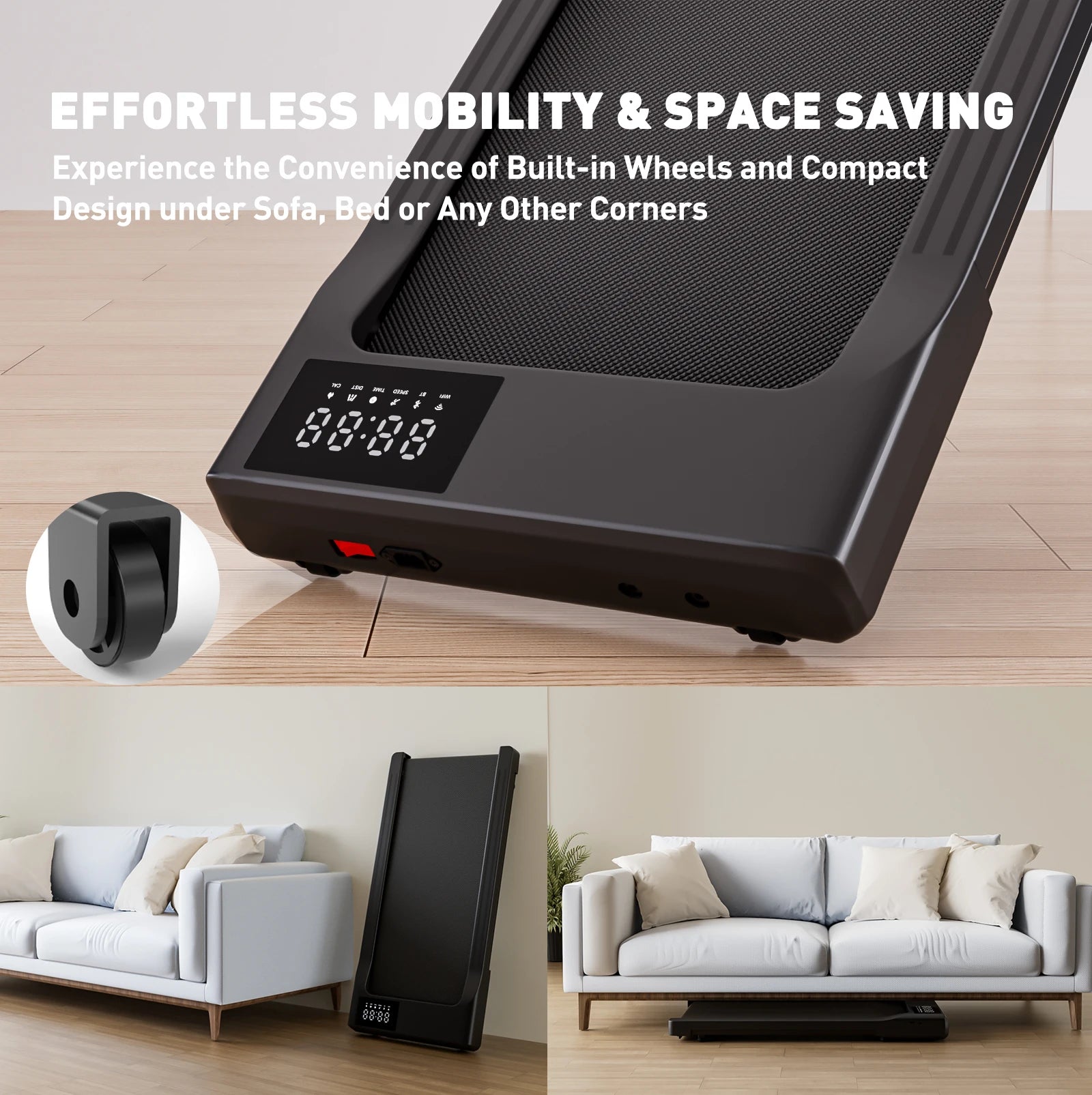 Promoation Walking Treadmill 2.5HP 1-6km/h Speed Anti-Slip Shock Absorption Portable Treadmill for Home Office Exercise Machine - GilloServ