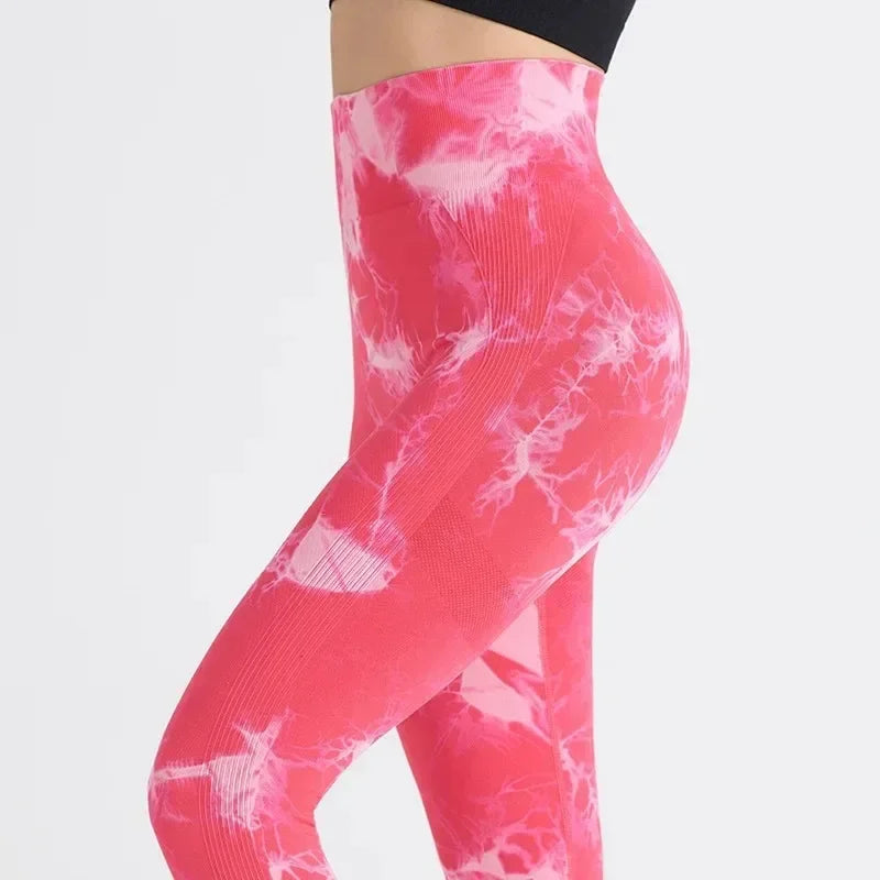 Women's High-Waisted Tie-Dye Yoga Leggings - Hip-Lifting Fitness Pants - GilloServ