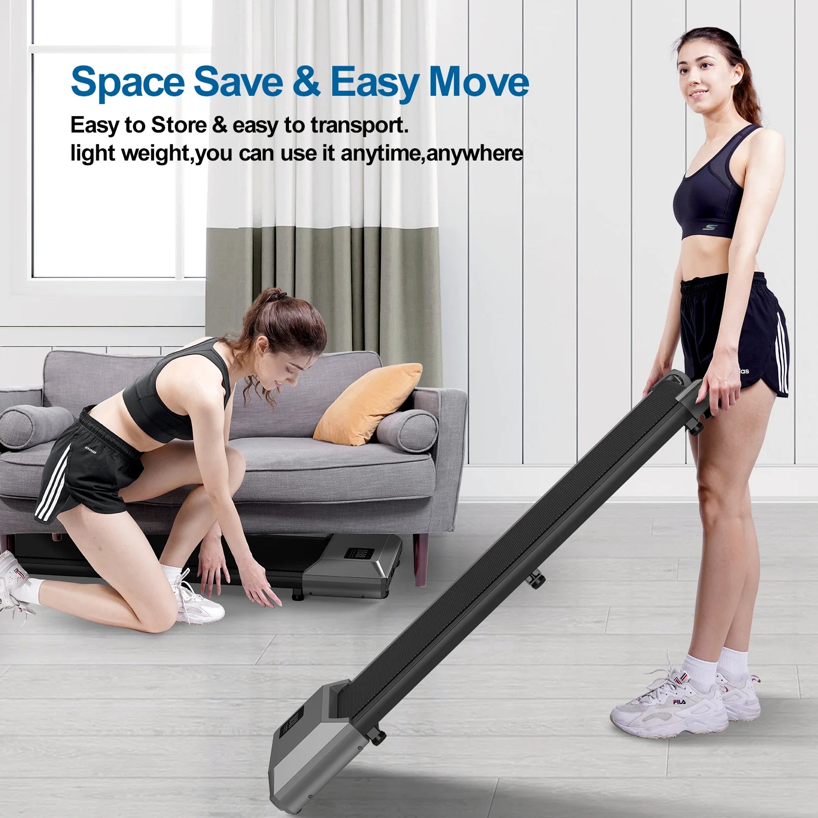 2 in 1 Walking Pad Mini Treadmill Portable for Home & Office /LCD Screen Max 250lbs/ Quiet Treadmills - GilloServ