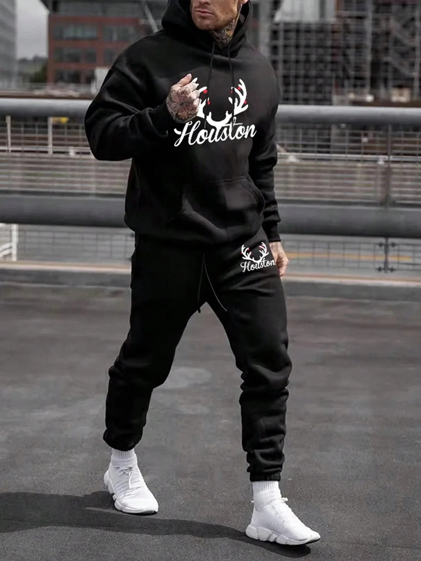 Tracksuit Sets Men's Casual Fleece Warm Hoodies Pants 2PCS Mens Long Sleeve Sport Suit Male Pullover Hoodies Sports Clothing - GilloServ