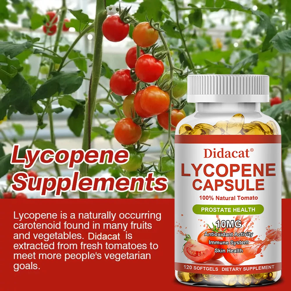 Lycopene Capsules - Prostate Health, Urinary Tract Health, Enhance Immunity,Tomato Extract,Gluten-Free - GilloServ