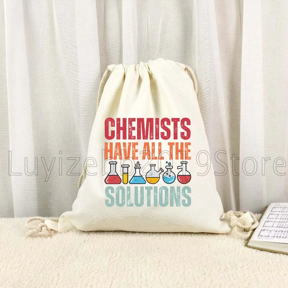 Funny Chemistry Biology Science Art Cute Gifts Canvas Drawstring Bags - GilloServ