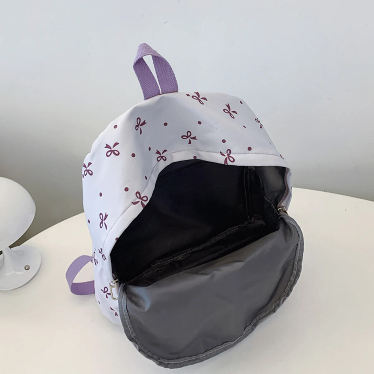 Back To School Backpack Playful Bow Print Bookbag Quilted Comfort and Multi-Pocket Organization System for Women's Campus Life - GilloServ