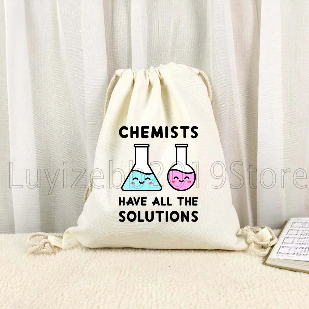 Funny Chemistry Biology Science Art Cute Gifts Canvas Drawstring Bags - GilloServ