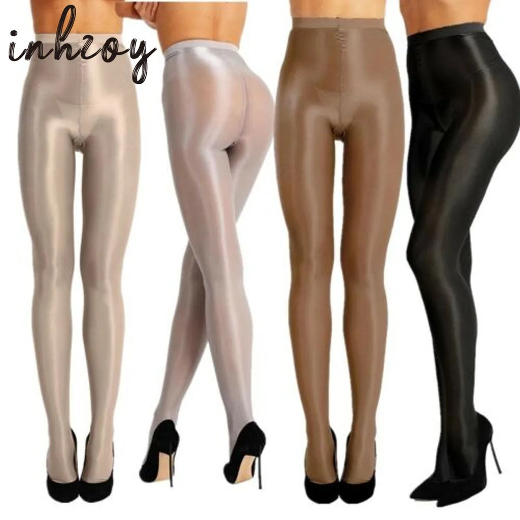 Women Ultra Thin Glossy Tights Sexy Leggings Shiny Stretch Yoga Pants Ballet Dance Workout Fitness Sports Tights Underwear - GilloServ