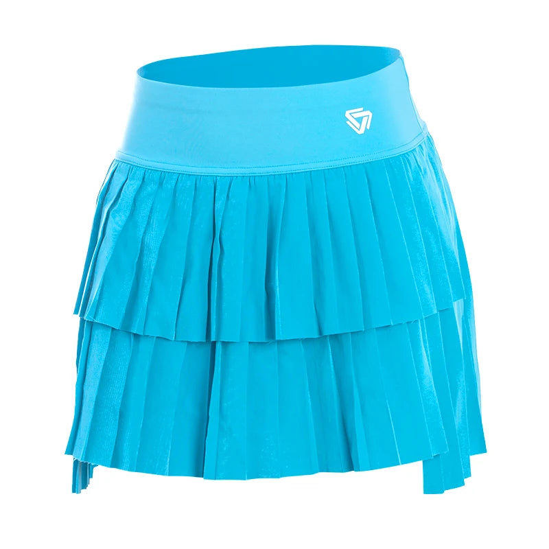 Women Sports Mini Pleated Skirt Golf Tennis Skirts High Waist Double Layer - GilloServ