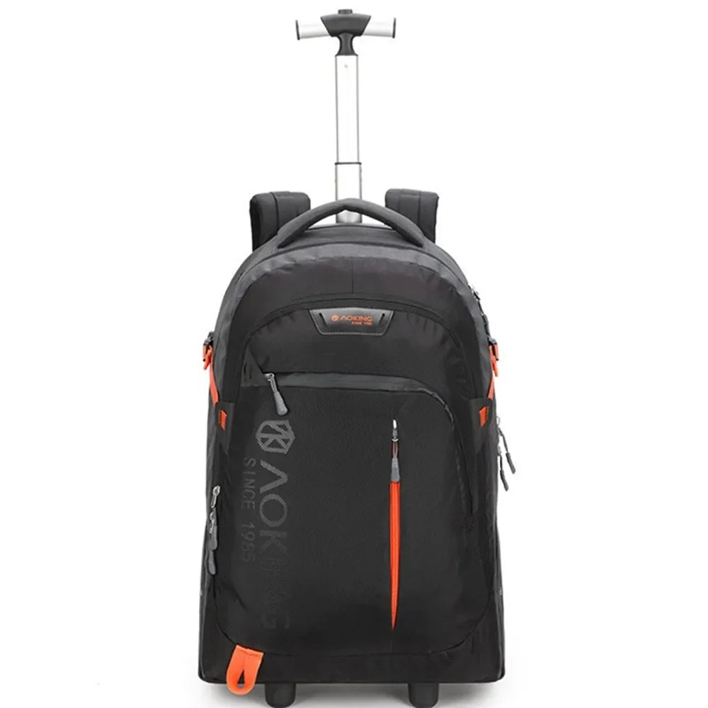 Business Trolley Backpack 2 Big Wheels Computer Bag Laptop Tablet Storage Case - GilloServ