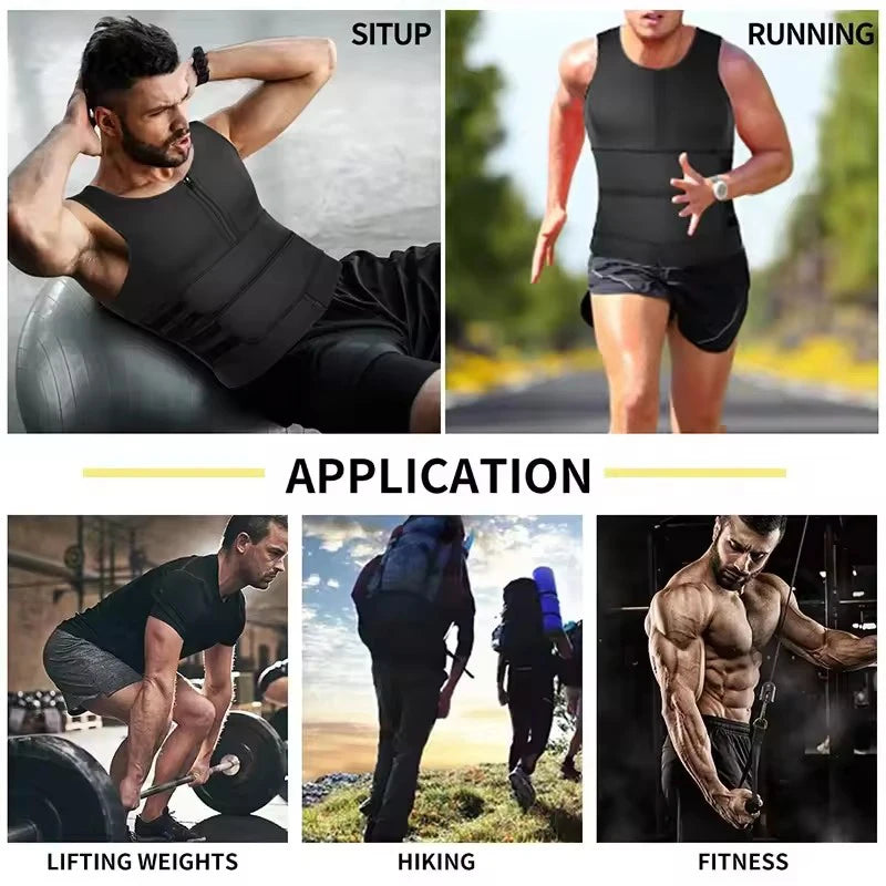 Workout Thermal Shirts Shapewear //Neoprene Sauna Vest Body Shaper// Men Weight Loss Jacket Sports Top Slimming Waist Trainer Corset - GilloServ