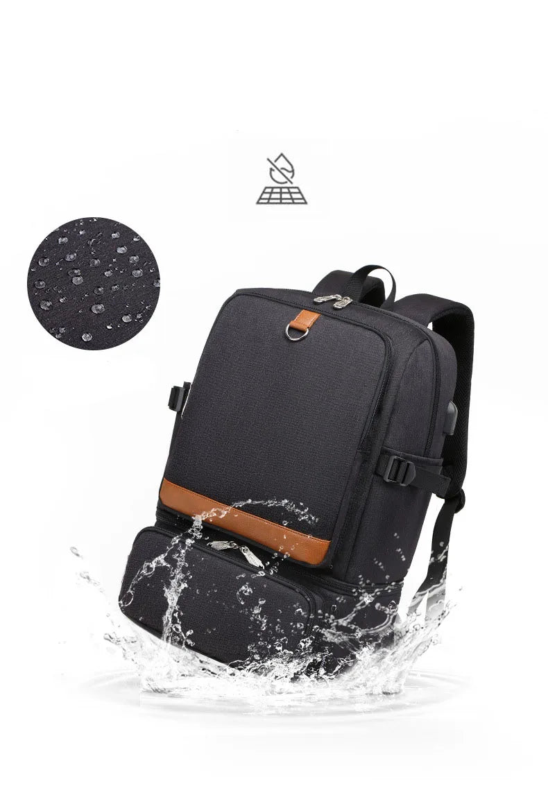 Fashion Black Laptop Backpack Compartment USB Thermal/ Waterproof/Outdoor Backpacks Cooler Bags Outdoor Hiking - GilloServ