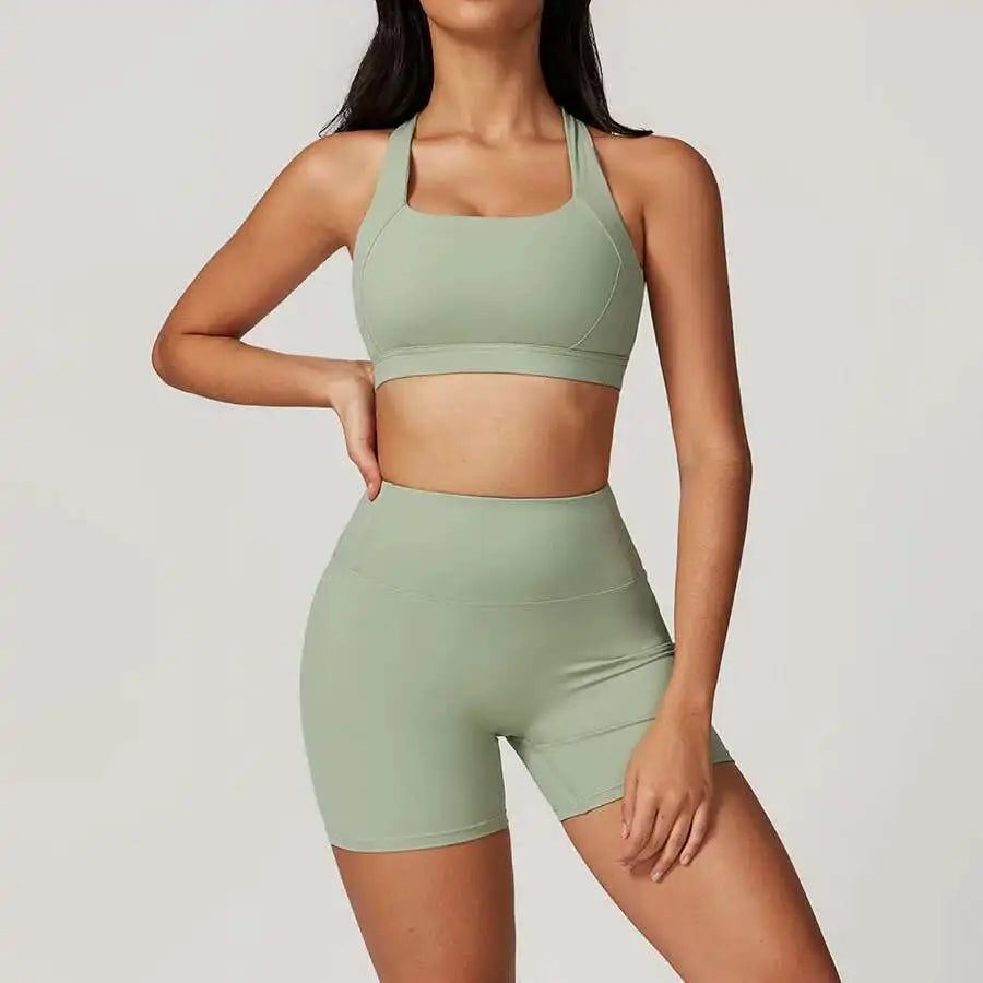 Yoga Set 2 PCS Women Tracksuits Workout Sportswear Gym Fitness - GilloServ