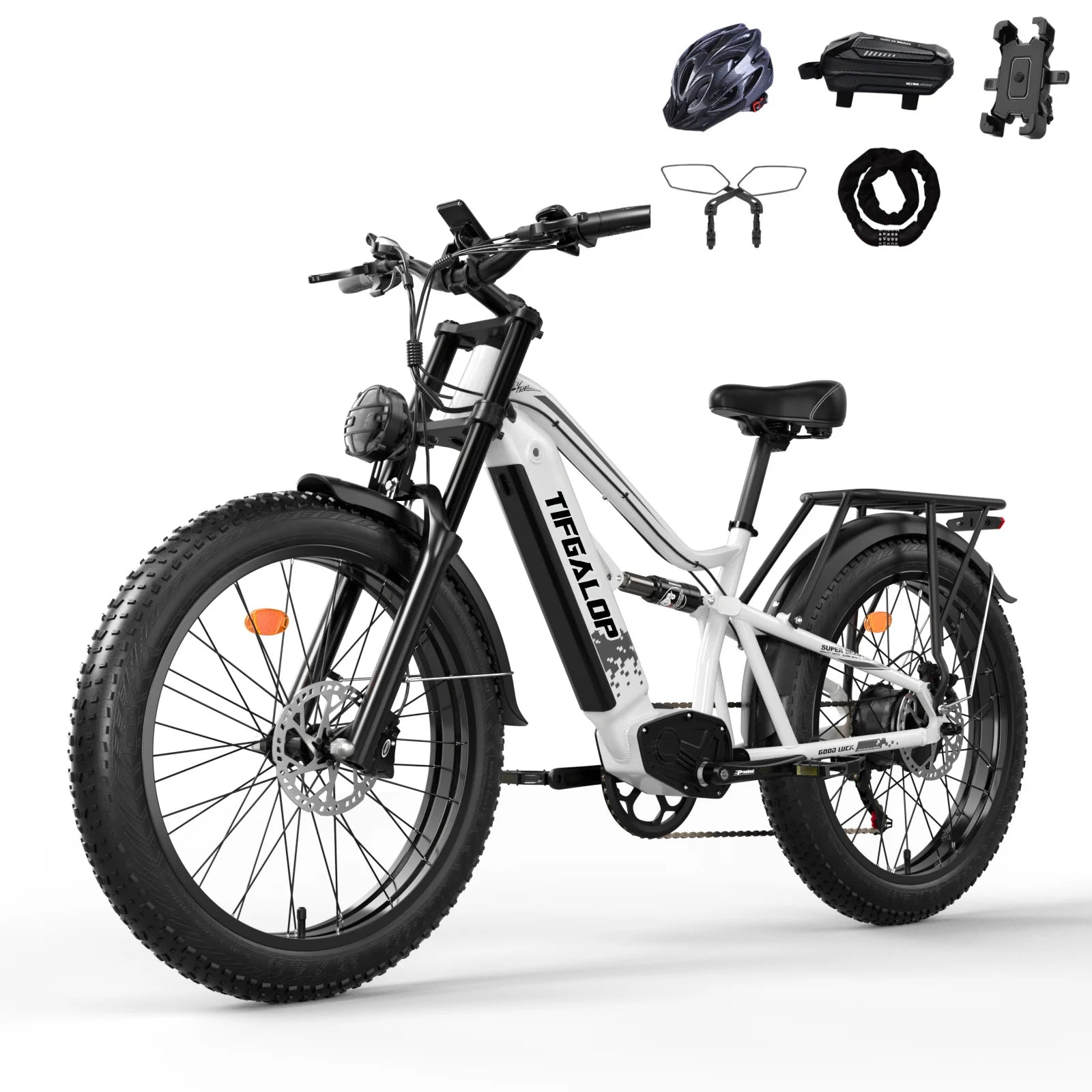 NEW RIDE Electric Bicycle Motor 750w Battery/ 52V//19AH/// Hydraulic Brake// Electric Bike26 inch Fat Tire - GilloServ