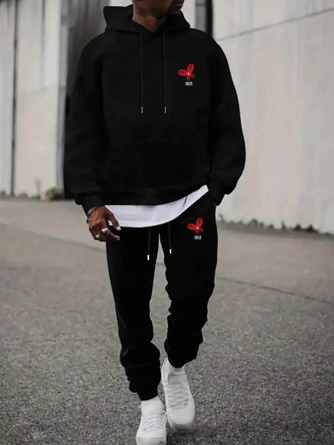 Tracksuit Sets Men's Casual Fleece Warm Hoodies Pants 2PCS Mens Long Sleeve Sport Suit Male Pullover Hoodies Sports Clothing - GilloServ