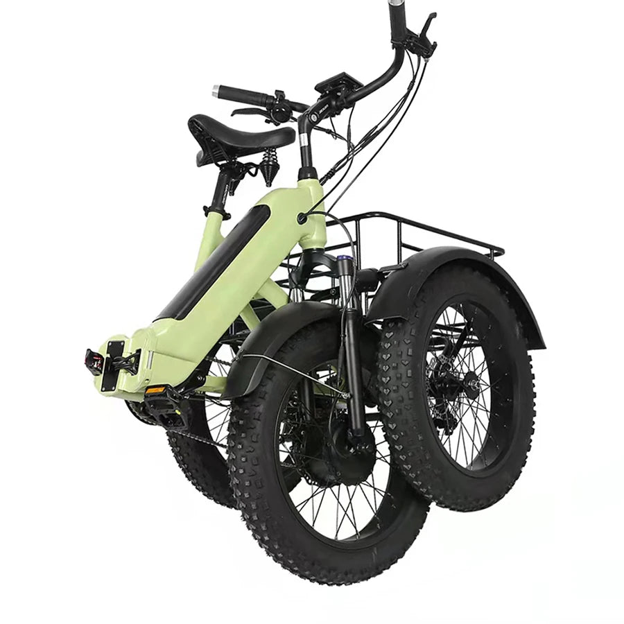 48V 500W Fat Tire Hub Motor 3 Wheel Foldable Electric Cargo - GilloServ