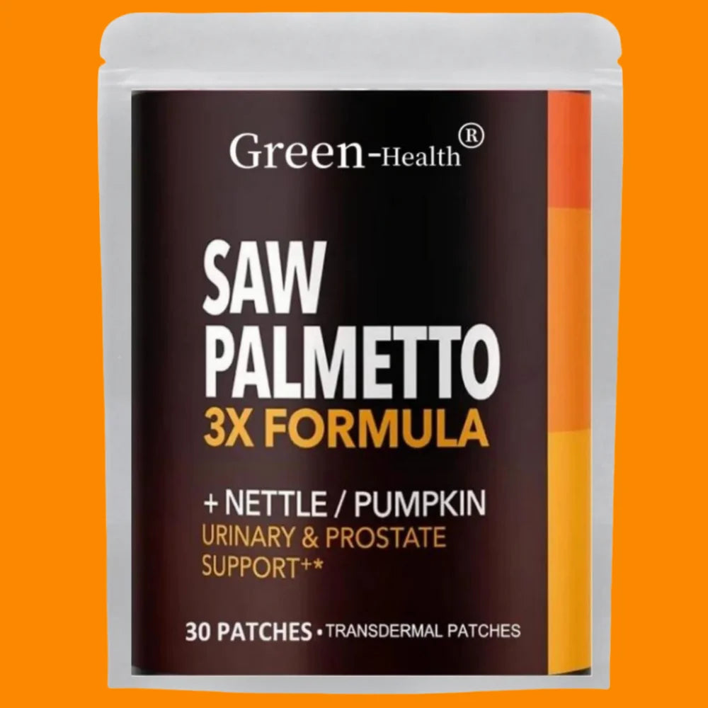 Saw PalmettoTransdermal Patches Stinging Nettle Pumpkin Seed Extract Urinary Health Prostate Support for Men's Health 30 Patches - GilloServ