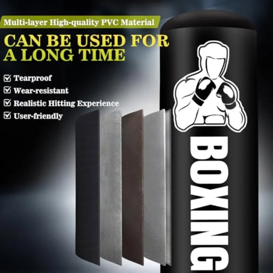 Freestanding Punching Bag for Adults Teens// 70'' Heavy Boxing Bag with Stand Includes Gloves Pump and Jump Rope Ideal for Home G - GilloServ
