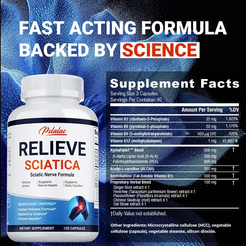 Relieve Sciatica - Relieve Pain, Improve Flexibility, Support Nerve and Joint Health, Relax Muscles - GilloServ