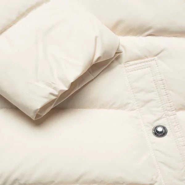 Mens Cream Winter Puffer Jacket - L